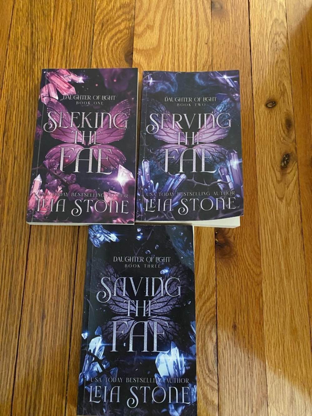 Leila Stone Daughter of Light Trilogy - Purple and Pink Crystal Fae Covers